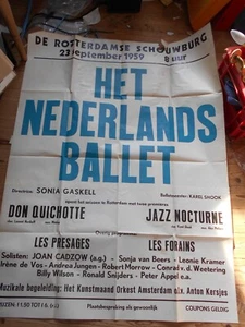 Vintage Theatre poster Het Nederland's ballet 1959 Rotterdam Schouwburg 114 x 84 - Picture 1 of 5