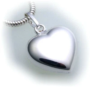 Ciondolo Cuore Vero Argento 925 Lucentezza IN Plastica Argento Sterling Unisex - Foto 1 di 1