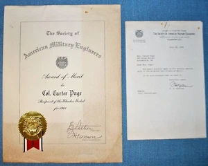 American Military Engineers Award - 1961, Col. Carter Page  - Picture 1 of 4