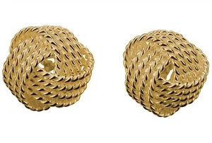 SILBERMOOS Stecker Ohrringe Schmuck Haken Knoten 925 Sterling Silber vergoldet - Bild 1 von 6