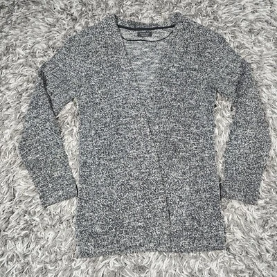 Cárdigan Zara Hombre Suéter Hombre Pequeño Negro Blanco Frente Abierto Tejido Portugal Foto 1 de 4