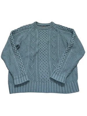 Suéter LL Bean Signature Para Hombres XL Pescador Tejido con Cable Azul Algodón 505183 Foto 1 de 4