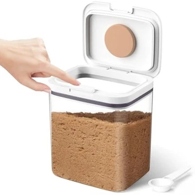 Contenedor de azúcar morena hermético, 2 cuartos de galón de azúcar morena guardián almacenamiento Foto 1 de 4