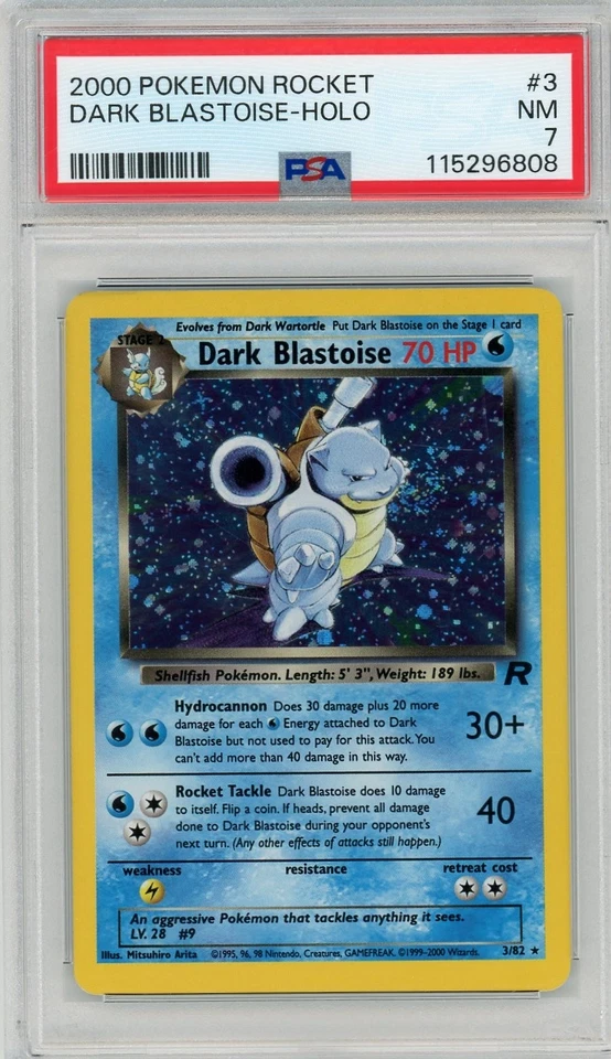 2000 POKEMON ROCKET #3 Dark BLASTOISE-HOLO PSA 7 — 第 1/2 张图片