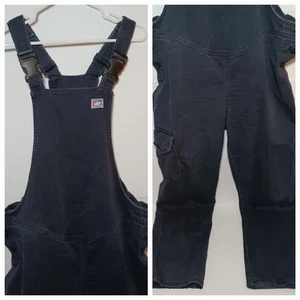 Vintage Tyndale Flame Resistant Canvas Bib Overalls Mens Sz 42X32 Blue HRC 2 USA - Picture 1 of 10