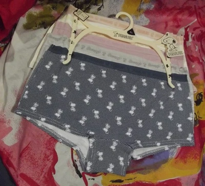 5 BRAGAS CORTAS PEANUTS WJ57204-340-2ZE CINTURA FIRMA ALGODÓN BOYSHORT XL Foto 1 de 2