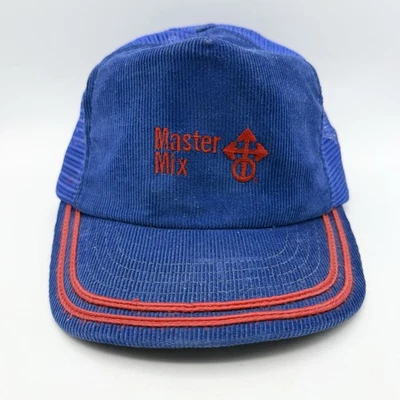 Sombrero de pana de malla de camionero SnapBack Master Mix de colección EE. UU. azul rojo semilla de granja Foto 1 de 4