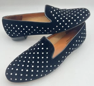 Jon Josef Black Leather Sparkle Studded Loafers sz 10 Women’s Spain - Picture 1 of 14