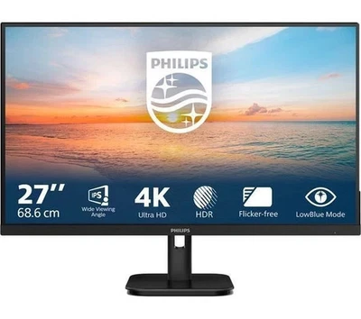 PHILIPS 4K Ultra HD 27" IPS Monitor - Built-in Speakers HDR  1000 Series Black - Image 1 of 4
