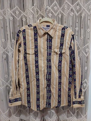 Vtg Wrangler Wrancher Pearl Snap Shirt Navajo Aztec Western Cowboy Wear Sz XL - Image 1 of 4