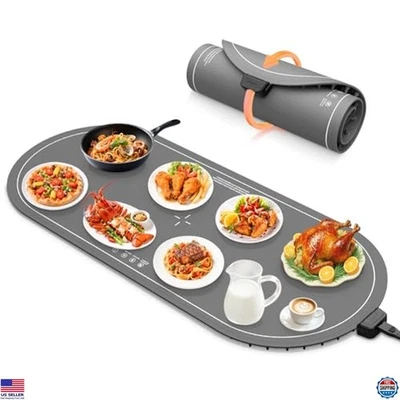 Extra Large Electric Food Warming Mat 36"x15" with Timer for Parties & Buffets - Image 1 of 4