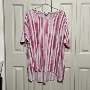 LuLaRoe tunica a righe rosa e bianca, 3XL - Foto 1 di 3