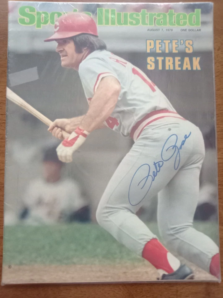 pete rose reds cover of sports illustrated 8-7-78 [full magazine] ex-mt signed - Image 1 of 1