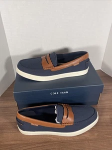 Cole Haan Nantucket Penny Loafer Men's Size 11 M Navy Blue Brown Slip On Shoes - Picture 1 of 8