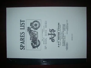 AJS Model 16 Model 18 Spares List 1947 with CP gearbox also Matchless G3 G80 - Picture 1 of 2