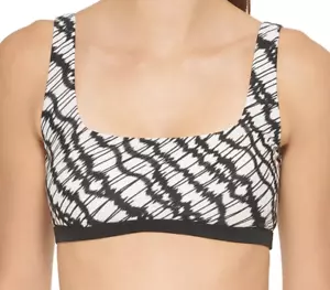 Dkny Womens Printed Square-Neck Bikini Top Swimsuit Charcoal Size XS NWT - Picture 1 of 1