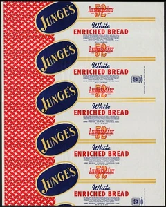 Vintage Brotverpackung Junges 52. Jahrestag 1952 Joplin Missouri Coffeyville Kansas - Bild 1 von 2