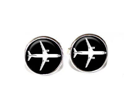 Avión Piloto Aviación - Gemelos Metal Vidrio Redondos Hechos a Mano Regalo Día del Padre Foto 1 de 3