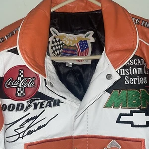 Jeff Hamilton Racing Collection Tony Stewart Leather Jacket Men's Size Large - Picture 1 of 8