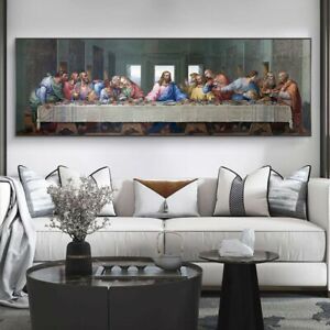 The Last Supper Canvas Wall Art DaVinci Jesus Christ Religious Poster Decoration