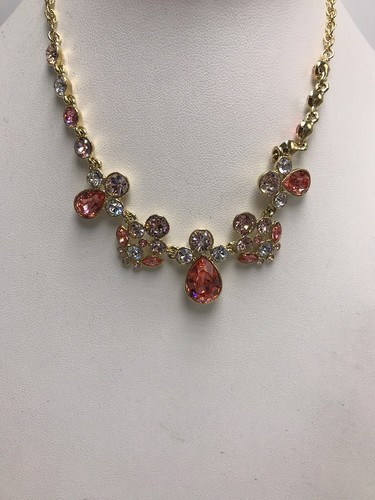 Collana Frontale Givenchy Cristallo Oro Tono Oro ARANCIONE 743 gn