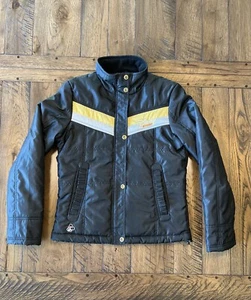 Disney Youth Jacket Mickey Mouse Kids Size L Retro Black Puffer Winter Twins - Picture 1 of 12