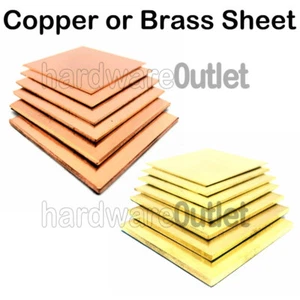 BRASS & COPPER SHEET 0.7 - 3.0 mm Guillotine Cut Sheet Metal & Cutting Service - Picture 1 of 14