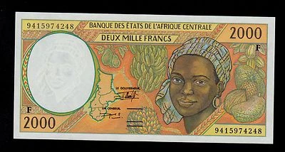 CENTRAL AFRICAN STATES 2000 FRANCS  1994 C. AFRICAN  REPUBLIC PICK # 303Fb  UNC. - Image 1 of 2