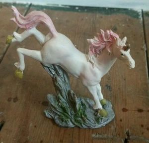 Decorative Small Unicorn on Rocks Figurine Ornament Sparkly - Picture 1 of 9