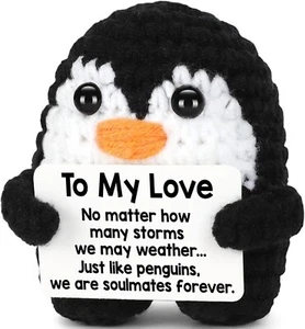 Gifts for Him Her Boyfriend Girlfriend, to My Love Handmade Crochet Penguin Pres - Picture 1 of 6