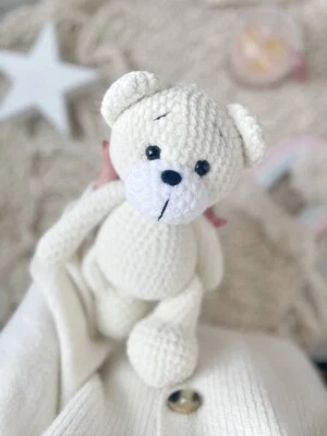 Handmade bear, Knitted Crochet Plush bear, Toy Amigurumi Bear Gift - Image 1 of 4