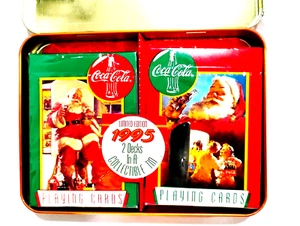 Coca-Cola Weihnachtsmann Weihnachten Spielkarten 1995 ( 2 ) Decks Neu - Bild 1 von 5