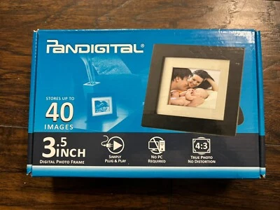 New In Box Pandigital 3.5” Digital Photo Frame, AC Adapter, USB Cable, Black - Image 1 of 4