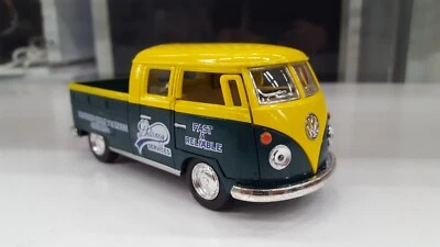 1963 VW Volkswagen Bus Cassonato Pick-Up Verde Kinsmart Auto Modello 1/34 Scala - Immagine 1 di 2
