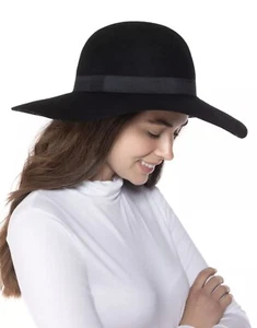 INC International Concepts Womens Wool Felt Black Floppy Hat. One Size NEW - Picture 1 of 10