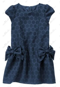 Gymboree Girls sz 8 Holiday Shine Sparkle Dot Bow Dress NWT Navy Blue Holiday - Picture 1 of 3