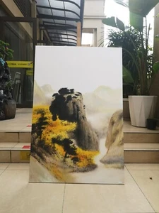 handpainted oil painting wall art Chinese Shanshui Landscape Golden Autumn canva - Picture 1 of 5