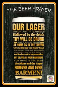 BEER PRAYER METAL SIGN 8X12 MAN CAVE FUNNY BAR DRINKING DECOR HUMOR GARAGE - Picture 1 of 4