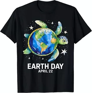 Earth Day 2025 Restore Earth Sea Turtle Art Save the Planet T-Shirt - Picture 1 of 4