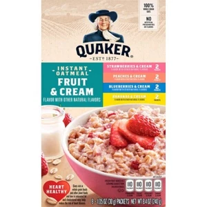 Quaker Instant Oatmeal Hot Cereal Fruit & Cream Variety Pack - Picture 1 of 1