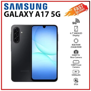 NEW Samsung Galaxy A17 5G 8GB+256GB BLACK Dual SIM Unlocked Android Smartphone - Picture 1 of 6
