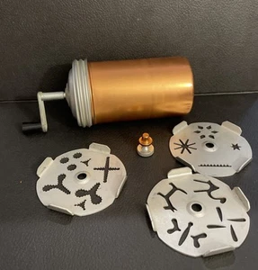 VTG Mirro Dial-A-Cookie Copper Aluminum Crank Cookie Press w/ 3 Discs & Screw - Picture 1 of 3