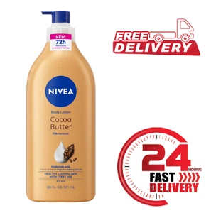 NIVEA Lozione Corpo al Burro di Cacao con Siero Nutriente Profondo, 20 Fl Oz - Foto 1 di 5