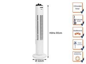 Turmventilator mit Timer Funktion oszillierend 3 Stufen Säulenventilator Tristar - Bild 1 von 9