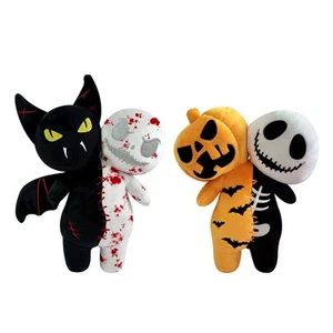 Glow Halloween Plush Set - 4-Piece Pumpkin Skull Bat Ghost | Party Pack - Picture 1 of 3