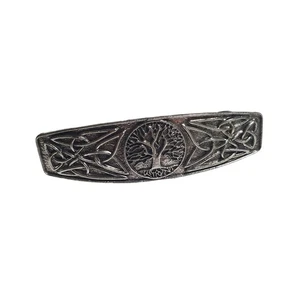 Celtic Tree Of Life Metal Hair Barrette Clip Pony Tail Girl Gift Accessory 3 In - Picture 1 of 4