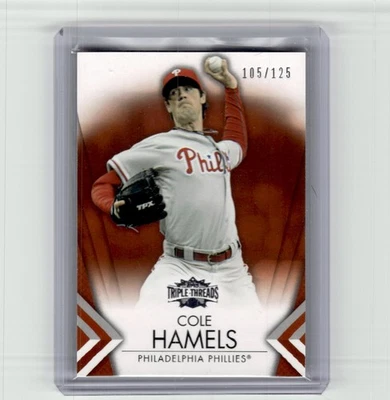 2012 Topps Triple Threads #75 Cole Hamels Amber #/125 - Image 1 of 2
