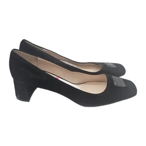Prada Black Suede Block Heel Pumps Size 7.5 Narrow - Picture 1 of 11