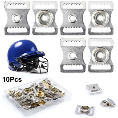 Set of 10 Stainless Steel Snap Buckles for Sports Helmet Chin Strap Webbing - Image 1 of 4