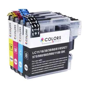 Compatible with Brother LC1116-1100 Ink Cartridge 4-Piece Combo Pack - Picture 1 of 9